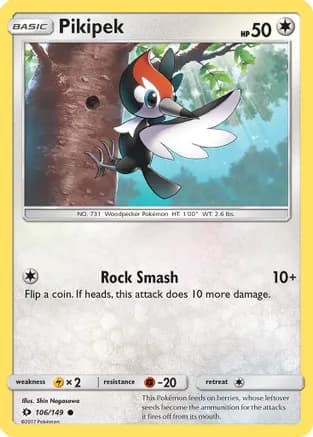 Pikipek — SM Base Set Pokémon TCG card by Shin Nagasawa