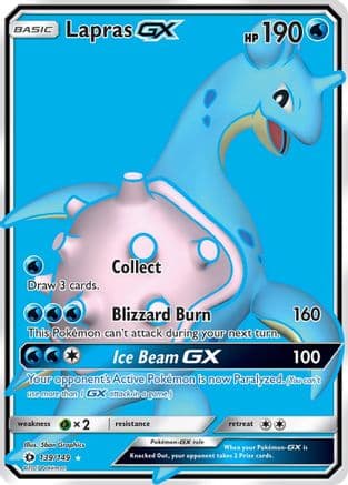 Lapras GX (Full Art) — SM Base Set Pokémon TCG card by Kouki Saitou
