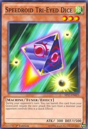 Speedroid Tri-Eyed Dice (Starfoil) — Star Pack - Battle Royal Yu-Gi-Oh! card by KAZUKI TAKAHASHI