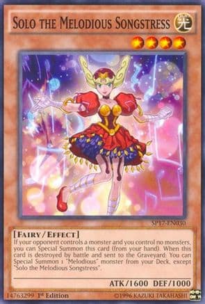 Solo the Melodious Songstress (Starfoil) — Star Pack - Battle Royal Yu-Gi-Oh! card by KAZUKI TAKAHASHI