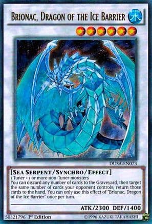 Brionac, Dragon of the Ice Barrier — Duelist Saga Yu-Gi-Oh! card by KAZUKI TAKAHASHI