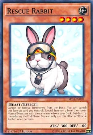 Rescue Rabbit — Structure Deck: Dinosmasher's Fury Yu-Gi-Oh! card by KAZUKI TAKAHASHI