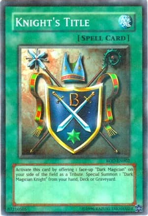 Knight's Title (Reshef of Destruction) (Super Rare) — Yu-Gi-Oh! Video Game Promotional Cards