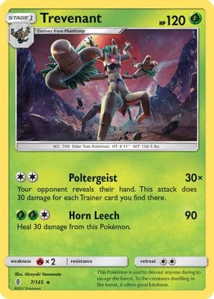 Trevenant — SM - Guardians Rising Pokémon TCG card by Hiroyuki Yamamoto