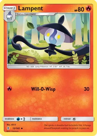 Lampent — SM - Guardians Rising Pokémon TCG card by 0313