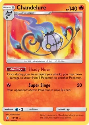 Chandelure — SM - Guardians Rising Pokémon TCG card by Kouki Saitou