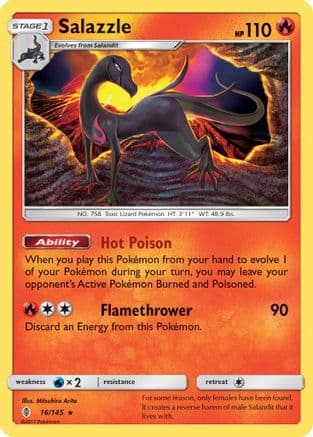 Salazzle — SM - Guardians Rising Pokémon TCG card by Mitsuhiro Arita