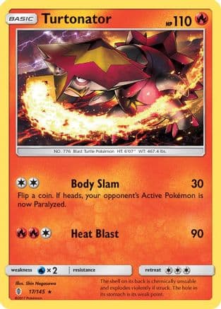 Turtonator — SM - Guardians Rising Pokémon TCG card by Shin Nagasawa