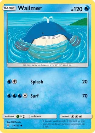 Wailmer — SM - Guardians Rising Pokémon TCG card by Miki Tanaka
