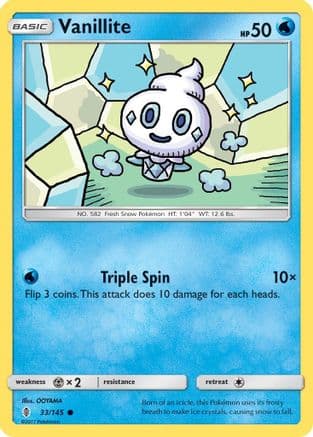 Vanillite — SM - Guardians Rising Pokémon TCG card by OOYAMA