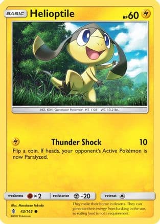 Helioptile — SM - Guardians Rising Pokémon TCG card by Masakazu Fukuda
