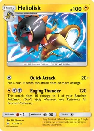 Heliolisk — SM - Guardians Rising Pokémon TCG card by Shin Nagasawa