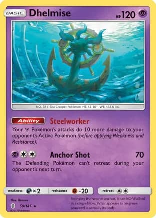 Dhelmise — SM - Guardians Rising Pokémon TCG card by Hasuno