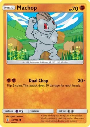 Machop (62) — SM - Guardians Rising Pokémon TCG card by Kyoko Umemoto