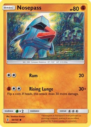 Nosepass — SM - Guardians Rising Pokémon TCG card by Tomokazu Komiya
