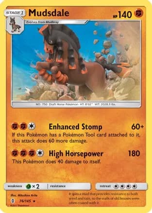 Mudsdale — SM - Guardians Rising Pokémon TCG card by Mitsuhiro Arita