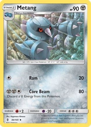 Metang — SM - Guardians Rising Pokémon TCG card by Kagemaru Himeno