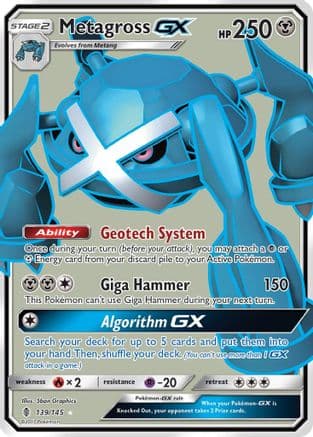 Metagross GX (Full Art) — SM - Guardians Rising Pokémon TCG card by Kowayama
