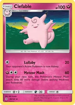 Clefable — SM - Guardians Rising Pokémon TCG card by Miki Tanaka