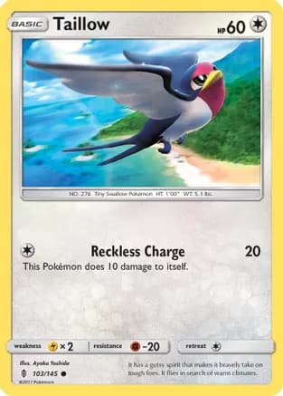 Taillow — SM - Guardians Rising Pokémon TCG card by Ayaka Yoshida