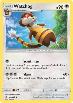 Watchog — SM - Guardians Rising Pokémon TCG card by Kagemaru Himeno