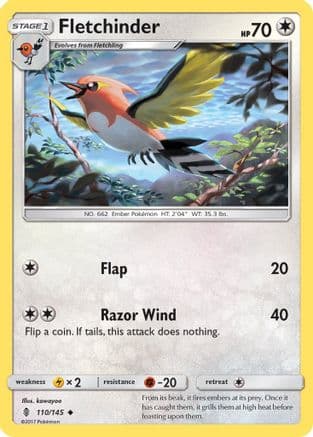 Fletchinder — SM - Guardians Rising Pokémon TCG card by kawayoo