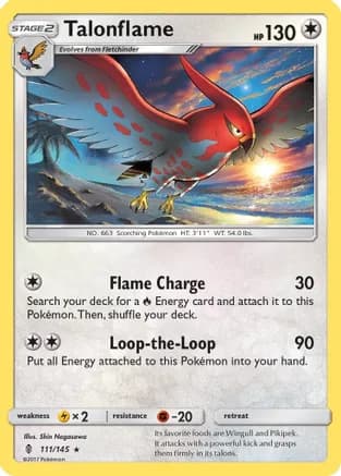 Talonflame — SM - Guardians Rising Pokémon TCG card by Shin Nagasawa