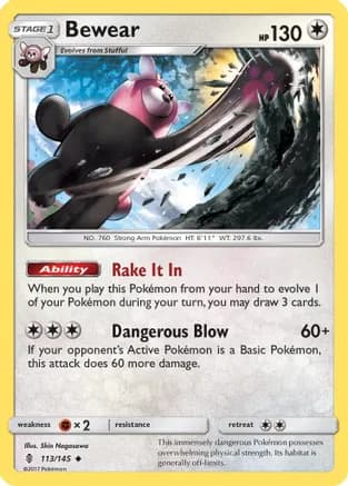 Bewear — SM - Guardians Rising Pokémon TCG card by Shin Nagasawa