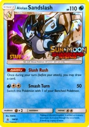 Alolan Sandslash - SM18 (Prerelease) [Staff] — SM Promos Pokémon TCG card by TOKIYA