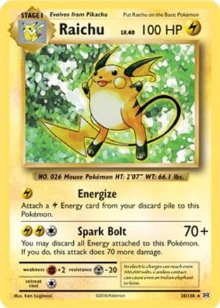 Raichu - 36/108 (XY Evolutions) — Deck Exclusives Pokémon TCG card by Ken Sugimori