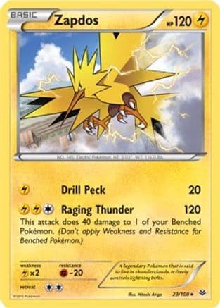 Zapdos - 23/108 (XY Roaring Skies) — Deck Exclusives Pokémon TCG card by Miss Mischief Atop