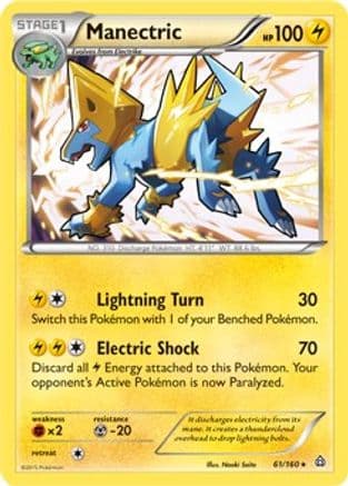 Manectric - 61/160 (XY Primal Clash) — Deck Exclusives Pokémon TCG card by Ryo Ueda
