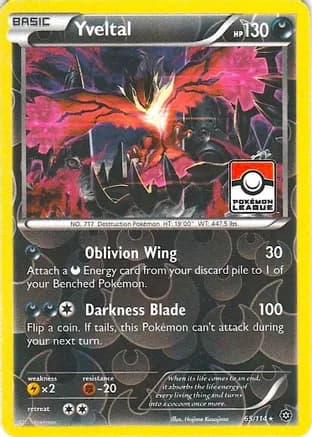 Yveltal - 65/114 (Pokemon League) — League & Championship Cards
