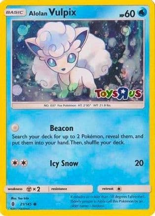 Alolan Vulpix - 21/145 (Toys R Us Promo) — Miscellaneous Cards & Products