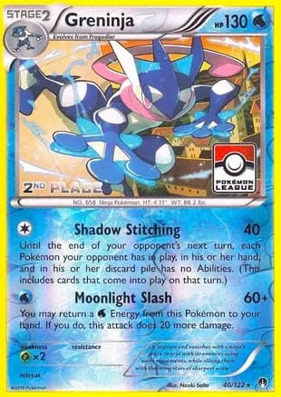 Greninja - 40/122 (League) [2nd Place] — League & Championship Cards
