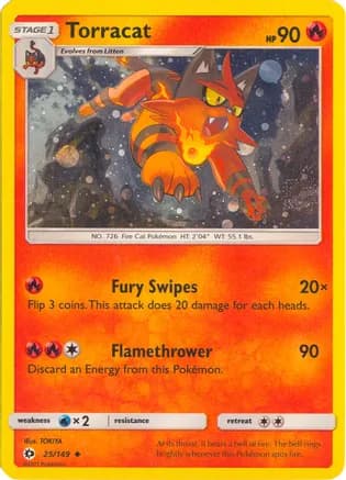 Torracat - 25/149 (Cosmos Holo) — League & Championship Cards