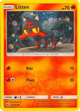 Litten - 24/149 (Cosmos Holo) — Miscellaneous Cards & Products