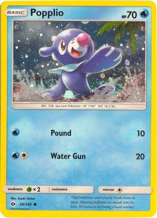 Popplio - 39/149 (Cosmos Holo) — Miscellaneous Cards & Products Pokémon TCG card by Kaeki Ishiro