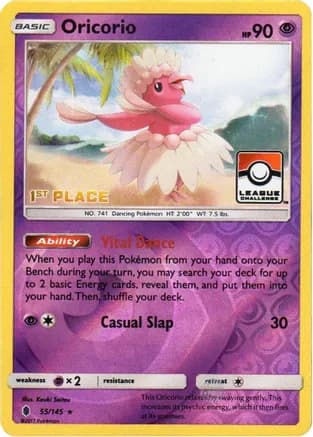 Oricorio - 55/145 (League Challenge) [1st Place] — League & Championship Cards Pokémon TCG card by 5ban Graphics