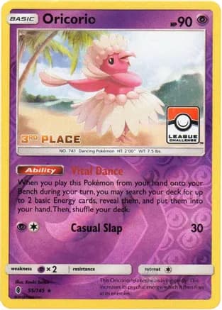 Oricorio - 55/145 (League Challenge) [3rd Place] — League & Championship Cards