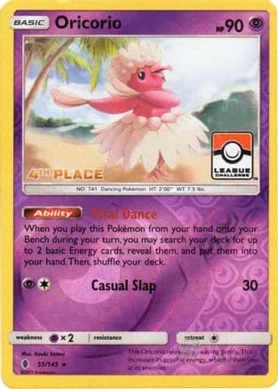Oricorio - 55/145 (League Challenge) [4th Place] — League & Championship Cards