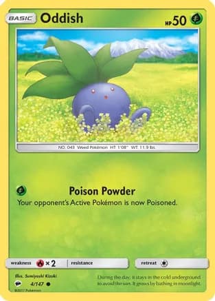 Oddish — SM - Burning Shadows Pokémon TCG card by Sumiyoshi Kizuki