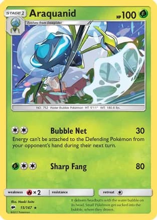 Araquanid — SM - Burning Shadows Pokémon TCG card by Naoki Saito