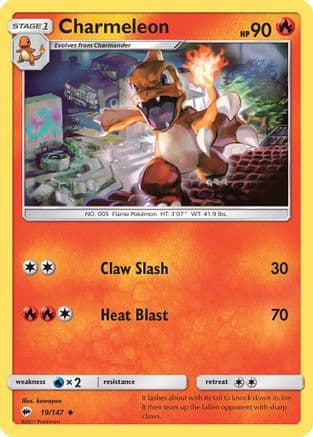 Charmeleon — SM - Burning Shadows Pokémon TCG card by kawayoo
