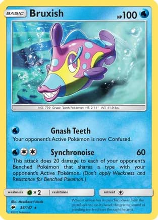 Bruxish — SM - Burning Shadows Pokémon TCG card by Masakazu Fukuda