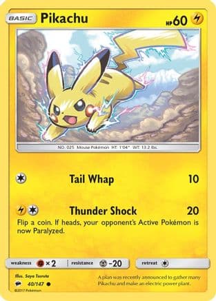Pikachu — SM - Burning Shadows Pokémon TCG card by Saya Tsuruta