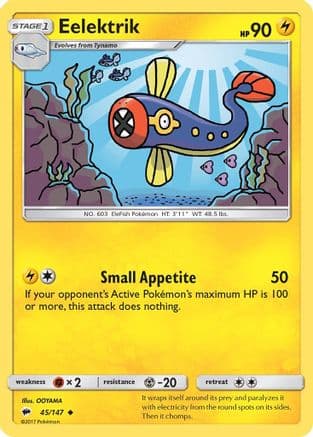 Eelektrik — SM - Burning Shadows Pokémon TCG card by OOYAMA