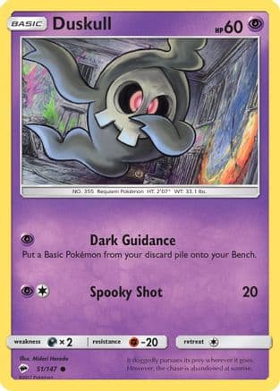 Duskull — SM - Burning Shadows Pokémon TCG card by Midori Harada