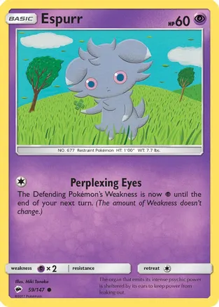 Espurr — SM - Burning Shadows Pokémon TCG card by Miki Tanaka