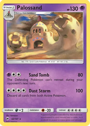Palossand — SM - Burning Shadows Pokémon TCG card by kawayoo